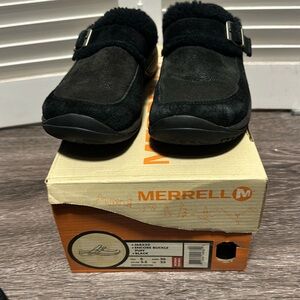 Merrell encore buckle puff black clog size 6